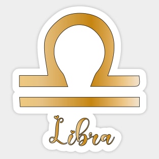 Libra Zodiac Sign golden Sticker